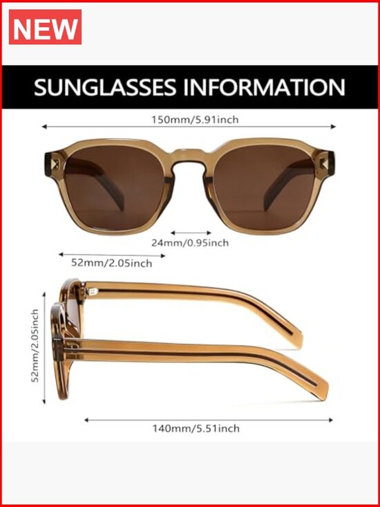 Retro Square Sunglasses UV Protection Lightweight Comfort Vintage Style main image 6